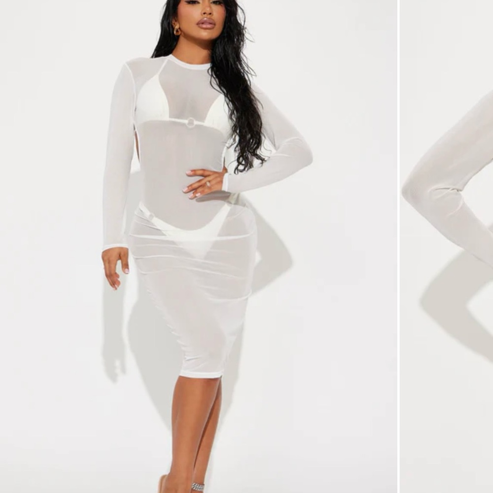 Elegant White Sheer Dress